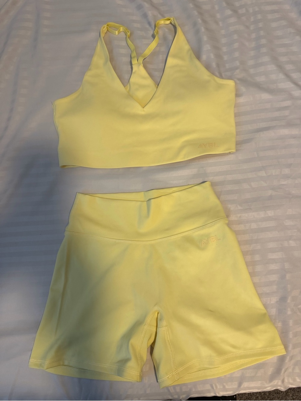 AYBL Butter Yellow sports bra Bra and Shorts Set
